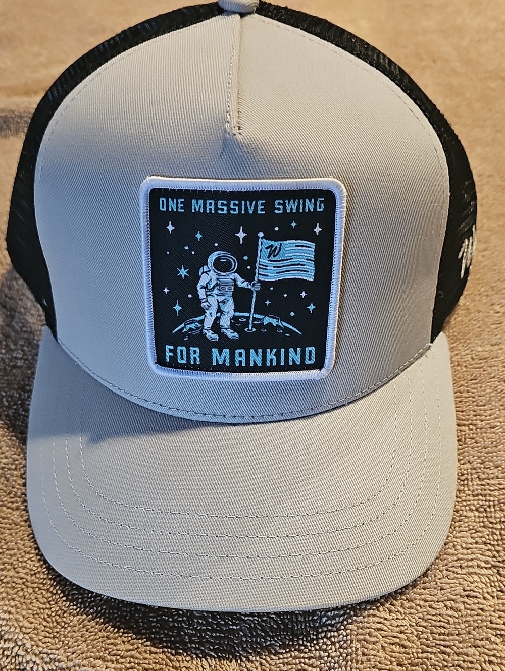 Waggle One Massive Swing For Mankind Trucker Hat - Gray/Black